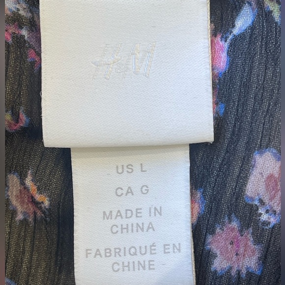 Floral Sheer Black Dress with Purple Accents - Picture 5 of 5